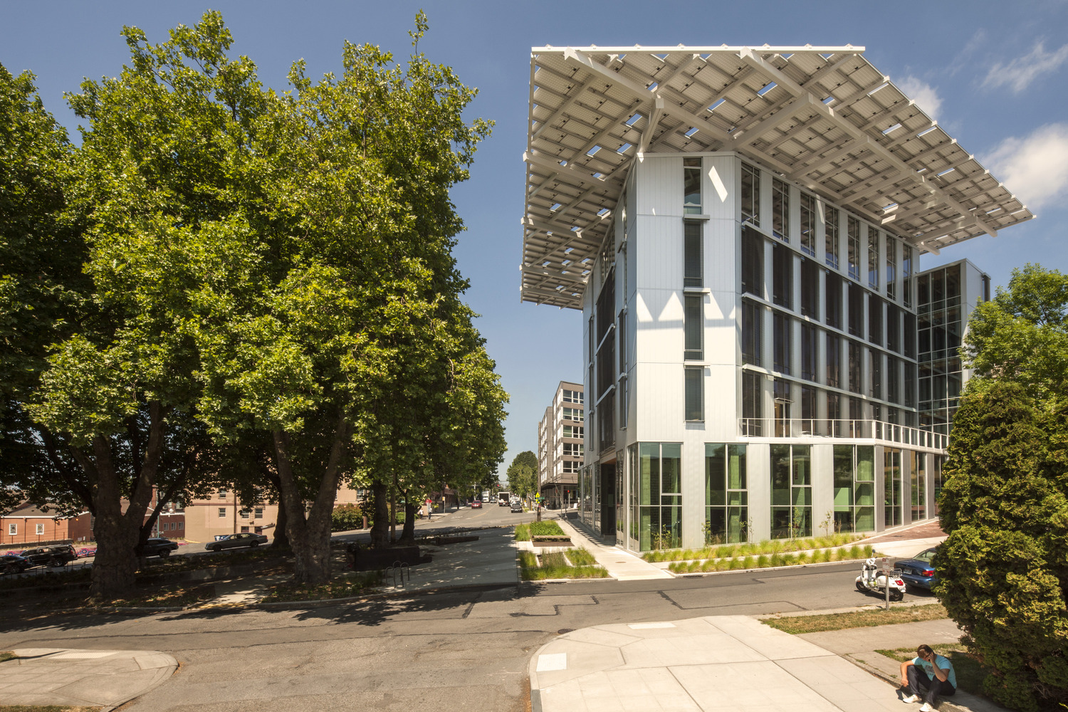 Bullitt Center exterior next to a tree